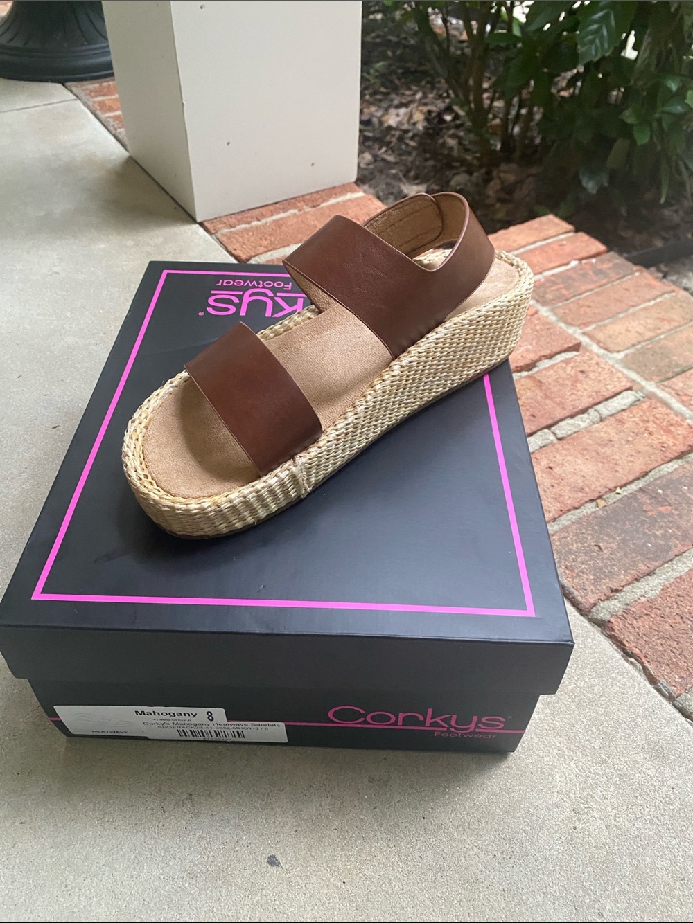 Corkys Mahogany Platform Espadrille Sandal